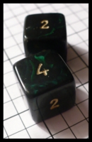 Dice : Dice - 6D - Crystal Caste Green Oblivian with Gold Numerals - FA collection buy Dec 2010